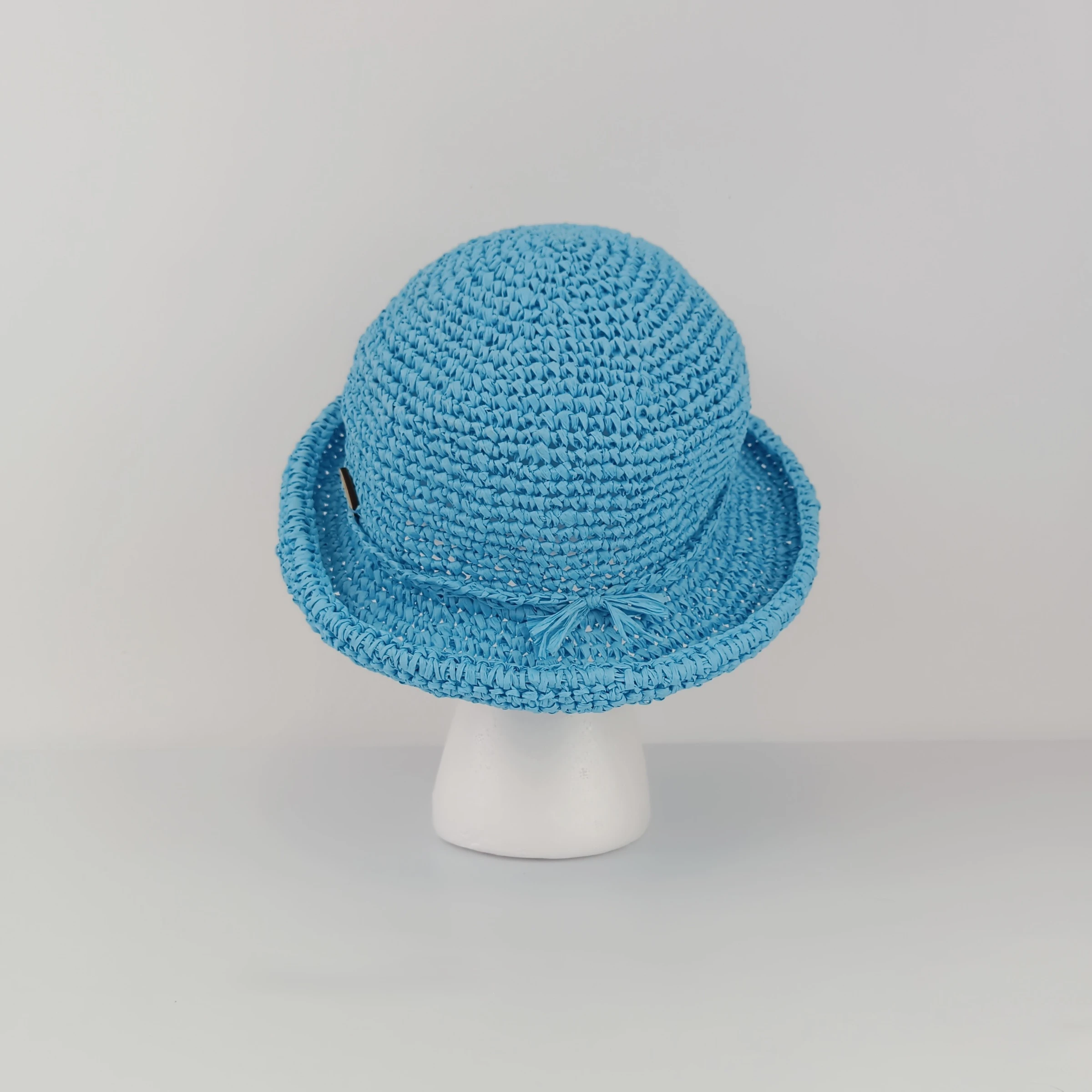 Chapéu bucket cor azul turquesa tricotado em crochê – photo 2